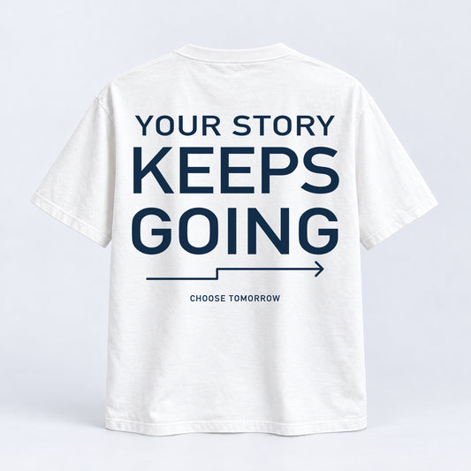 Your Story Keeps Going Tee — White